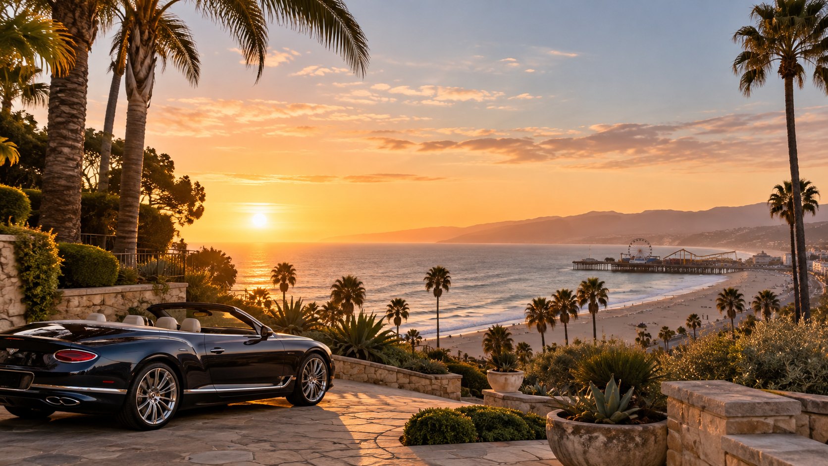 Illustrative Santa Monica coastal setting